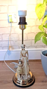 Vintage Lady & Child Table Lamp, Woman with Umbrella and Child Lamp Working - Picture 1 of 13