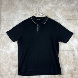 Karl Lagerfeld Paris Adult Men's Logo Short-Sleeve Polo Shirt Large Black - Picture 1 of 12