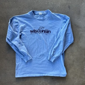 VINTAGE Wisconsin Langarmshirt Bier Käse Humor 1980’s Medium - Bild 1 von 5