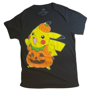 Pokemon Pikachu Pumpkin Halloween Graphic Tee Black T-Shirt medium Spooky Season - Bild 1 von 3