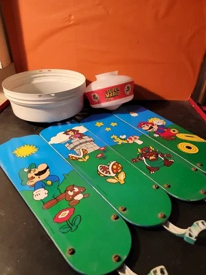 RARE Vintage 1988 Nintendo Super Mario Bros 4 Blade Ceiling Fan Light - Image 1 of 4