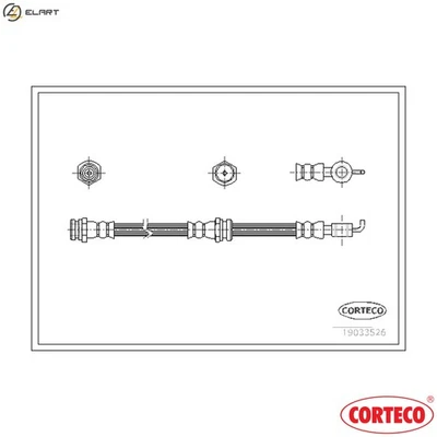 BRAKE HOSE 19033526 FOR KIA SEPHIA MENTOR/SHUMA CARENS SPECTRA/II T8/TED 1.8L - Imagem 1 de 4
