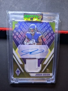 2023 Phoenix Rookie Auto Dual Jersey Jordan Addison #RAD-JA Prime Yellow /75 - Picture 1 of 3