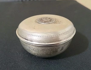 Antike Sterling Silber Schmuckschatulle/Schale mit Deckel Türkisches Osmanisches Reich Münze - Bild 1 von 21