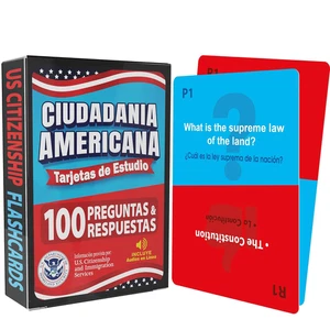 US Citizenship Flash Cards: Study Guide: Ciudadania Americana Spanish and Englis - Picture 1 of 12
