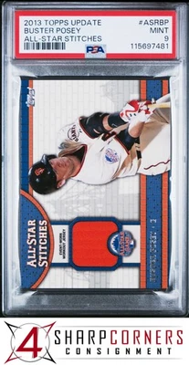 2013 TOPPS UPDATE ALL-STAR STITCHES #ASRBP BUSTER POSEY POP 1 PSA 9 - Image 1 of 3