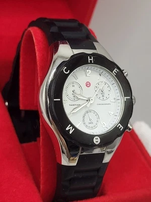 [FUNCIONA] Reloj cronógrafo negro Michele Tahitian Jelly Bean MWW12D000002 para mujer Foto 1 de 4