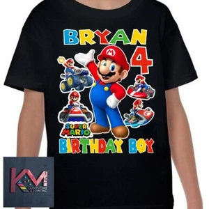 Super Mario, Mario Kart Custom T-shirt PERSONALIZED Birthday Shirt - Picture 1 of 2