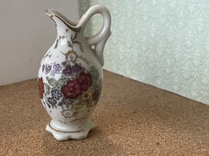 Vintage Miniature Enesco Floral Ceramic Pitcher - Picture 1 of 10
