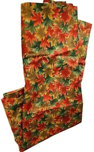 HOFFMAN INTERNATIONAL WOODBLOCKS FABRIC FALL AUTUMN LEAVES 3 YARDS EDGES HEMMED - Picture 1 of 7