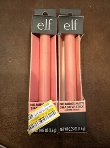 NEW Lot Of 2 Elf No Budge Matte Shadow Stick Eyeshadow Bombshell Pink - Picture 1 of 1