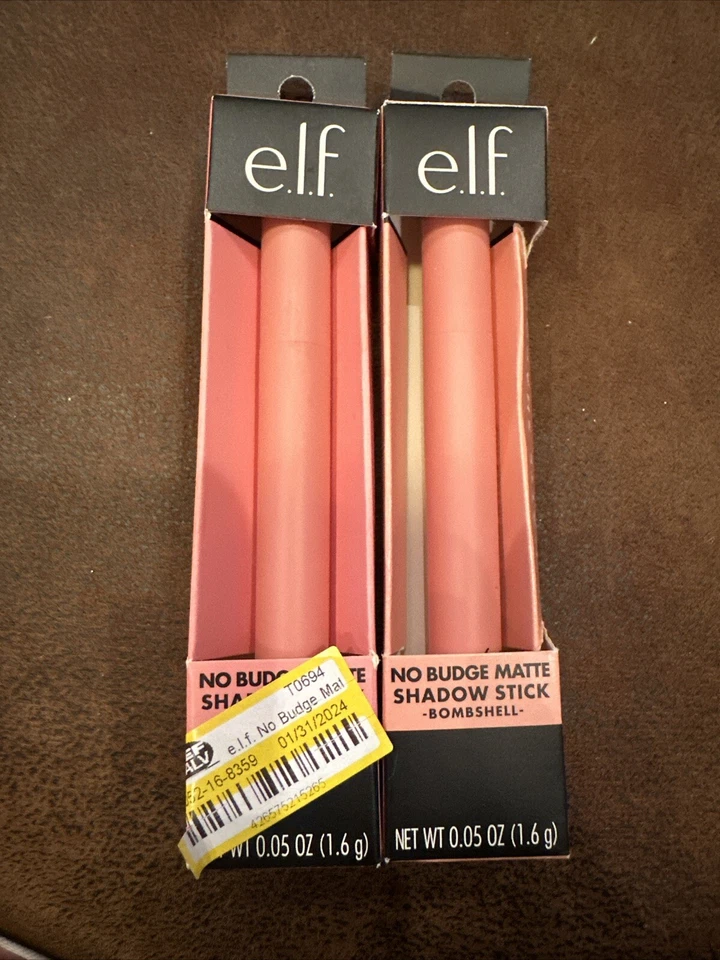 NEW Lot Of 2 Elf No Budge Matte Shadow Stick Eyeshadow Bombshell Pink - Image 1 of 1