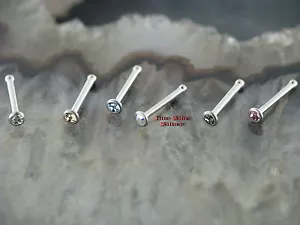 Nasenpiercing Nasenstecker gerade Stecker TITAN 9 verschiedenen Kristallfarben - Bild 1 von 10