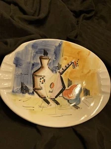 Vintage Ashtray Ceramic Glazed Italian Art Moderne Handpainted - Picture 1 of 4