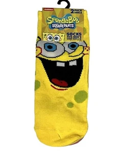 Spongebob Squarepants Socks Crazy Fun 2 Pr Graphic Novelty Gift Wacky Mens Ankle - Picture 1 of 5