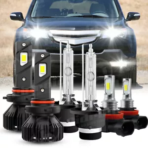 For Acura TL 2009-2014 - Front HID LED Headlights Hi/Lo Beam Fog Light Bulbs Kit - Foto 1 di 24