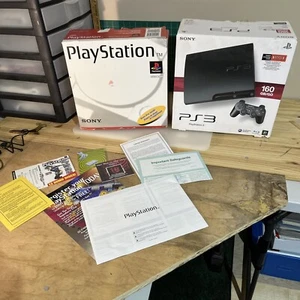 PLAYSTATION 1 & 3 BOX ONLY BUNDLE WITH PS1 ORIGINAL LITERATURE - Picture 1 of 18