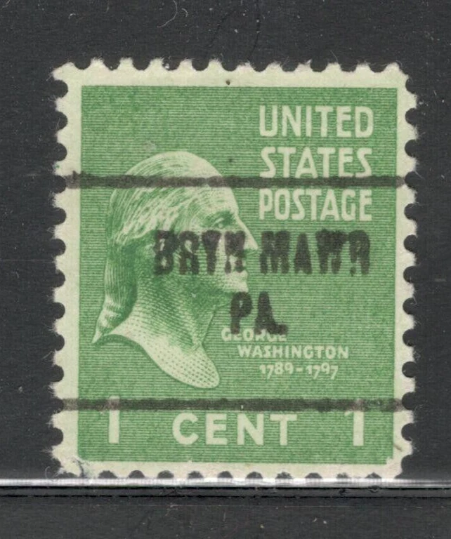 Sc # 804 ~ 1 cent Washington Issue, Precancel, BRYN MAWR PA. - Image 1 of 1