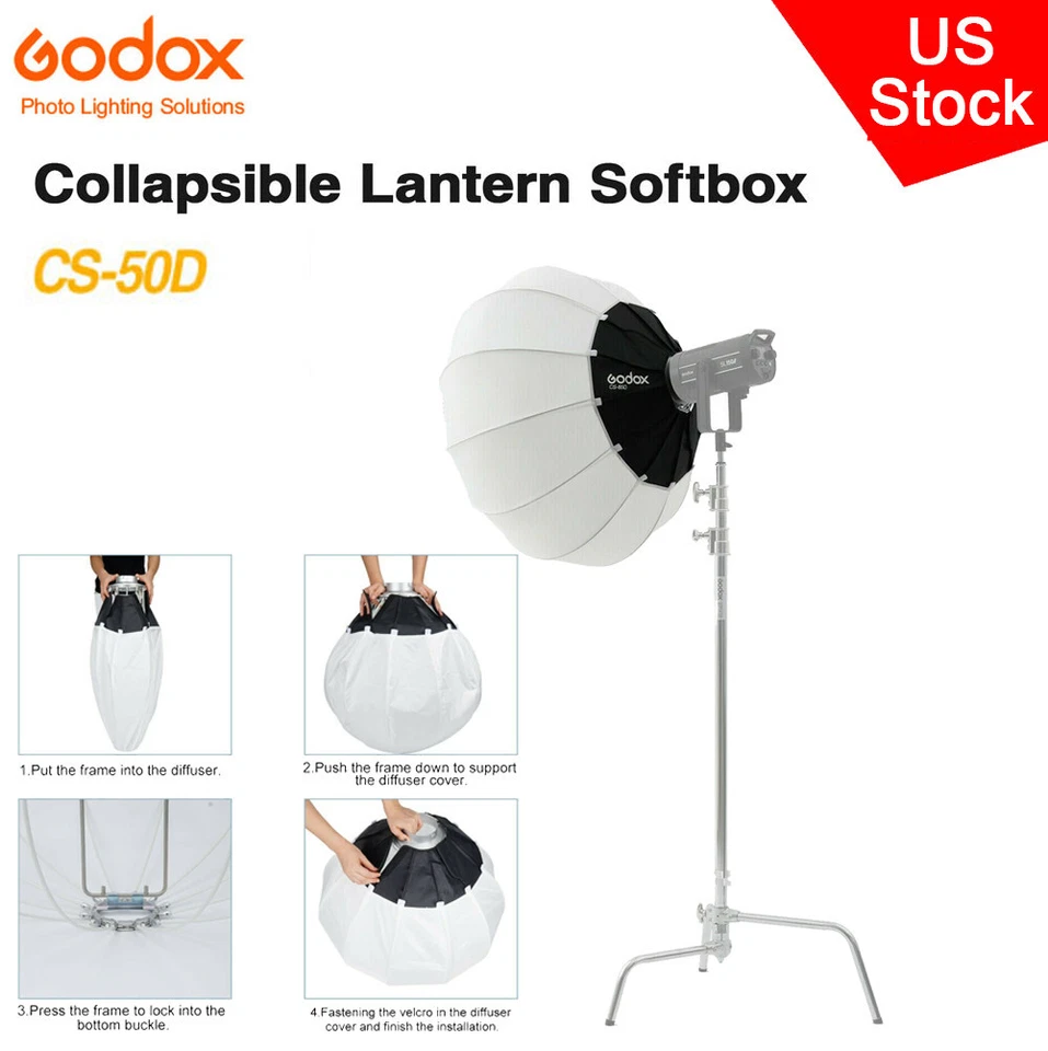 Softbox plegable linterna Godox CS-50D 50 cm EE. UU. para flash de estudio Bowens Mount Foto 1 de 4