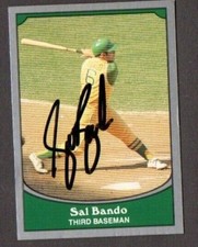 Sal Bando 1990 Pacific Legends authentic autographed card A's