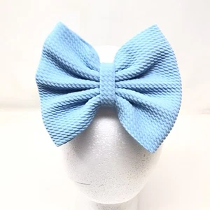 Headband Fabric Nylon Stretchy Cheer Bows Girls 4” Boutique Baby Blue - Picture 1 of 4