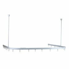 MODULAR DURABLE ALUMINIUM WHITE SHOWER U CURTAIN TRACK RAIL RAILS EASY INSTALL