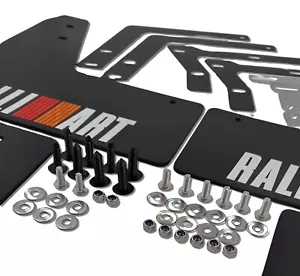 rallyflapZ | Mudflaps Mitsubishi Lancer Evo 7 8 9 Black 4mm PVC *S RALLIART -WRO - Picture 1 of 10