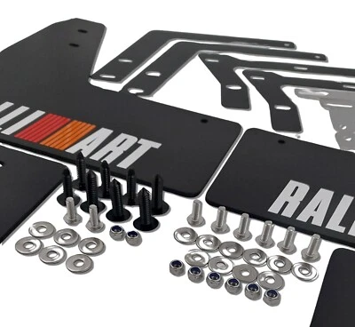 rallyflapZ | Mudflaps Mitsubishi Lancer Evo 7 8 9 Black 4mm PVC *S RALLIART -WRO - Image 1 of 4