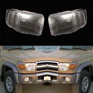 For Toyota Land Cruiser FJ70 Truck 2007 Headlight Lens Headlamp Shell Cover Pair