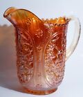Vintage Imperial Glass Pitcher Marigold Windmill Carnival Glass Iridescent Amber