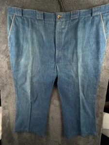 VTG Levi’s Panatela Big Size 51x24.5 Chambray Denim Pants Jeans Scovill Crop 80s - Picture 1 of 24