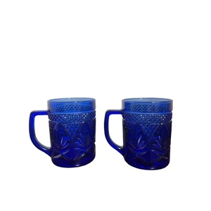 Vintage Paar blaue Cristal D'Arques Kaffeetassen - Bild 1 von 5