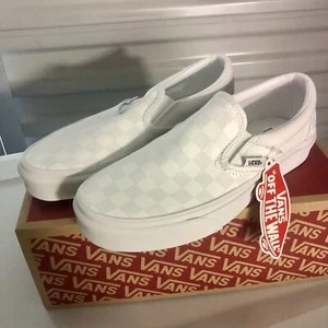 Vans Classic Checkerboard Checkered Slip-On True White Men's 5.5 /Women's 7 New - Picture 1 of 5