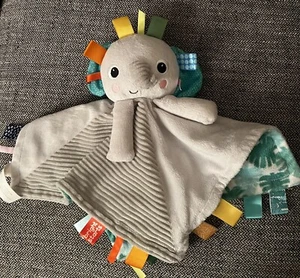 Elephant Baby Security Blanket Lovey Yellow Bright Starts Lovey Tags VGUC - Picture 1 of 4