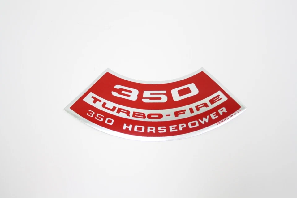 350/350-HP Turbo-Fire Air Cleaner Decal Chevy Small Block Sticker - Image 1 of 1