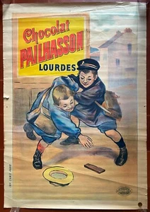 Affiche CHOCOLAT PAILHASSON Lourdes Litho déco cuisine 80x116cm 1910 - Picture 1 of 5