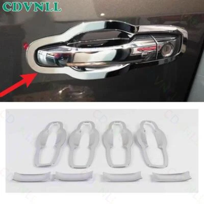 Para Dodge Journey 2011-20 Cromo Plateado Exterior Puerta Lateral Tazón Marco Borde 8 Piezas Foto 1 de 4