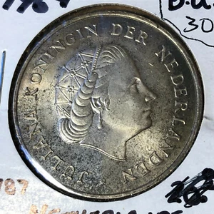 1964 Netherlands 2 1/2 Gulden Silver Coin BU Condition - Picture 1 of 2