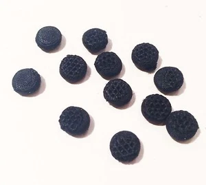 2 Doz Vintage Antique Black Cotton Buttons UNUSED Doll Lingerie - Picture 1 of 1