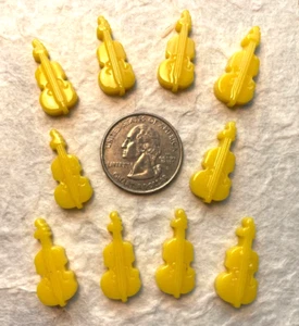 10 pc x 1" Resin Violin Flatback Embellishment/Music Instrument/Hair Bow/ SB225y - Picture 1 of 1