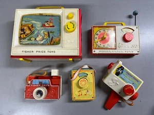 Fisher Price Tech Toys: Two Tune TV, Camera, Pocket Radio, Movie Camera + Clock - Picture 1 of 24