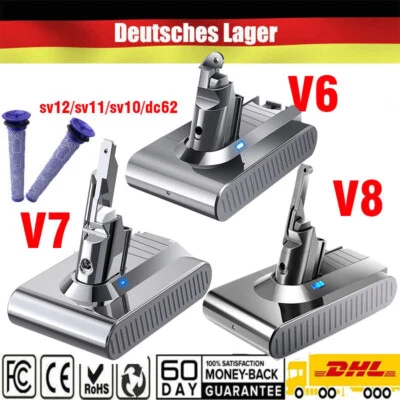 2025 New! 9000mAh Akku Für Dyson V6 V8 V7 V10 Ersatzakku Absolute Staubsauger DE - Bild 1 von 4