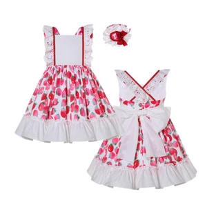 Girls Dresses Party Wedding Dress with Headband Size 2 3 4 5 6 8 10 12 Summer - Picture 1 of 12