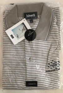 Ashworth Golf Shirt Men's Large Shortsleeve Brown White TGI Friday's Logo New - Picture 1 of 5