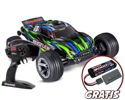 Traxxas Rustler HD BL-2S grün mit gratis 3000mAh Lipo Akku und USB-C Ladegerät T - Bild 1 von 4
