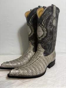 Aguila Real Cowboy Boots Exotic Leather Gray Genuine Crocodile Men’s Sz 6.5 - Picture 1 of 9