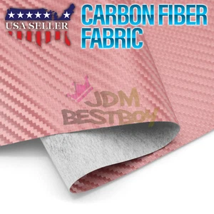 Pink Carbon Fiber Fabric Cloth Marine Vinyl 54" Wide Plain Weave Upholstery - Picture 1 of 6