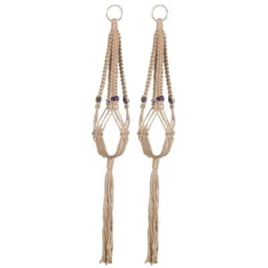 Handmade Pot Holder Plant Hanger Hanging Rope Basket 2pcs - Picture 1 of 5