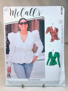 Pattern Womans Blouse Size 26W-32W With Variations McCalls M8146 - Picture 1 of 2