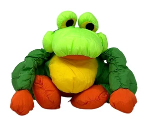 COMMONWEALTH Nylon Frog Hot Puffs Puffy Parachute Plush 1991 Vintage Green - Picture 1 of 6